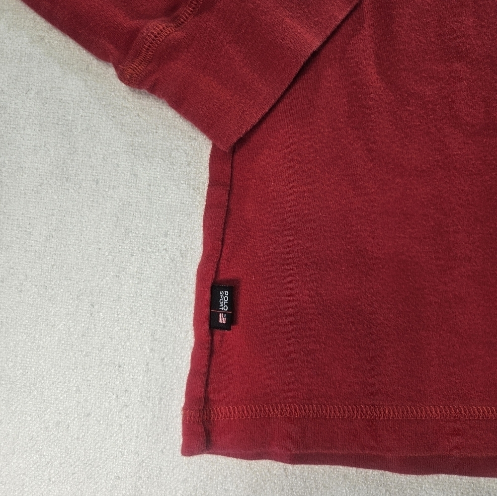 Polo Sport Turtleneck Large Red Y2K Cotton - Picture 2 of 7